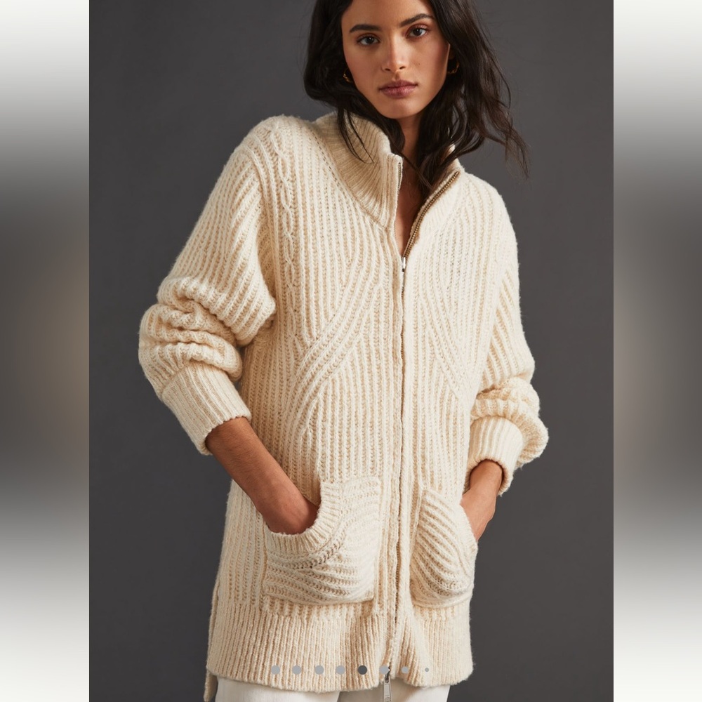 Anthropologie PILCRO zip-front longline cardigan size size 2X